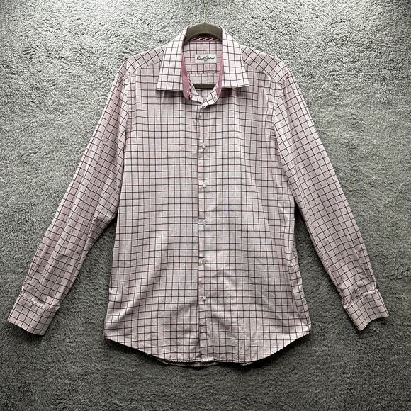 Robert Graham Men's Size 41 / 16 Medium Red White Shirt Work Business - Picture 1 of 15